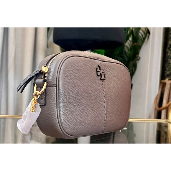 NWT!!!  Authentic Tory Burch Taupe McGraw Camera Bag - Picture 6 of 9